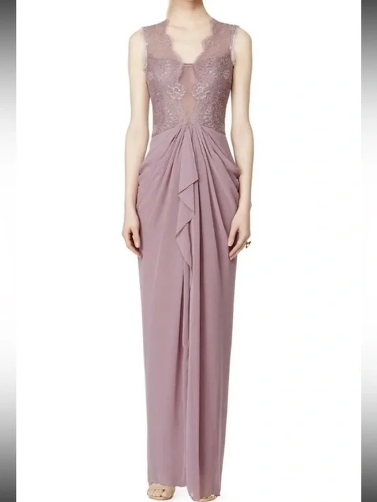 NWT BCBG Size 4 Vampire Diaries purple lace prom wedding dress ASO Elena Gilbert - Picture 4 of 11